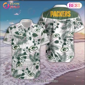 SALE NFL Green Bay Packers Hawaiian Hawaiian Shirt Tropical Button Up