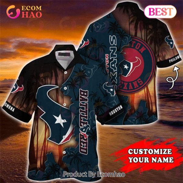 SALE NFL Houston Texans Hawaiian Shirt Customize Your Name