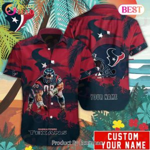 SALE NFL Houston Texans Hawaiian Shirt Mascot Customize Your Name