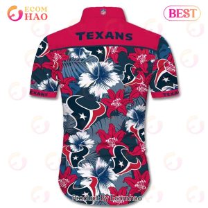 SALE NFL Houston Texans Hawaiian Shirt Tropical Flower Short Sleeve