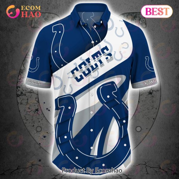 SALE NFL Indianapolis Colts Button Up Shirt Short Sleeve Big Logo