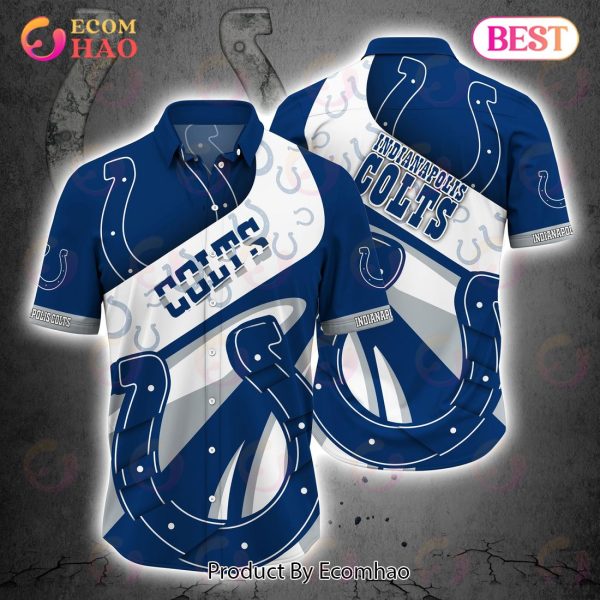 SALE NFL Indianapolis Colts Button Up Shirt Short Sleeve Big Logo