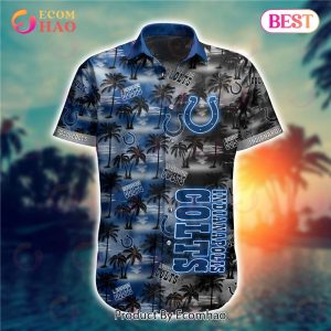 SALE NFL Indianapolis Colts Hawaiian Shirt Palm Tree Pattern