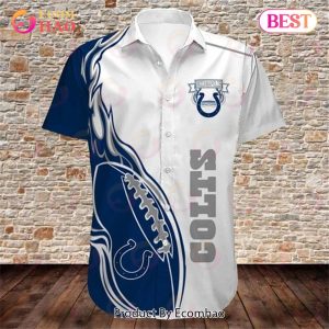 SALE NFL Indianapolis Colts Hawaiian Shirt Fireball Button Short Sleeve SALE NFL Indianapolis Colts Hawaiian Shirt Fireball Button Short Sleeve
