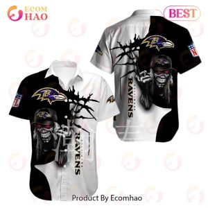 SALE NFL Iron Maiden Baltimore Ravens Hawaiian Shirt Button Up