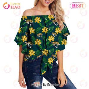 SALE NFL Jacksonville Jaguars Women’s Shirt Floral Printed Strapless Short Sleeve