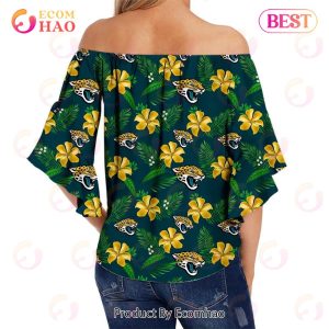 SALE NFL Jacksonville Jaguars Women’s Shirt Floral Printed Strapless Short Sleeve