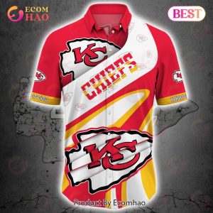 SALE NFL Kansas City Chiefs Button Up Shirt Short Sleeve Big Logo