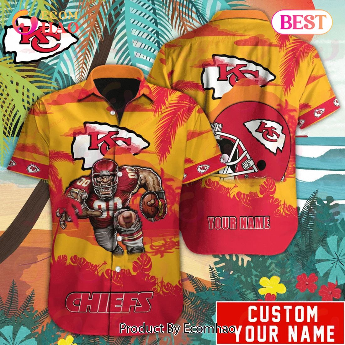 SALE NFL Kansas City Chiefs Shirt Womens Floral Printed Strapless Short Sleeve