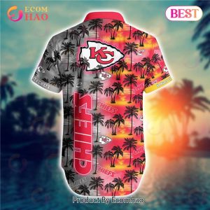 SALE NFL Kansas City Chiefs Hawaiian Shirt Palm Tree Pattern