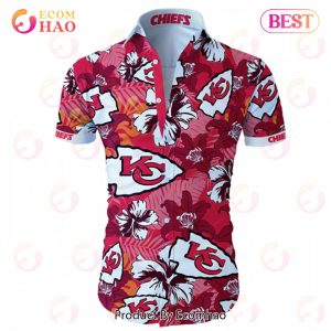 SALE NFL Kansas City Chiefs Hawaiian Shirt Tropical Flower Short Sleeve