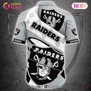 SALE NFL Las Vegas Raiders Button Up Shirt Short Sleeve Big Logo