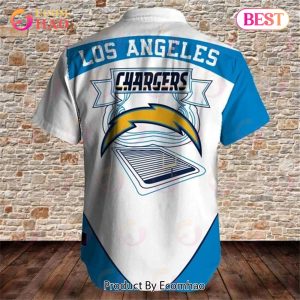 SALE NFL Los Angeles Chargers Hawaiian Shirt Fireball Button Short Sleeve