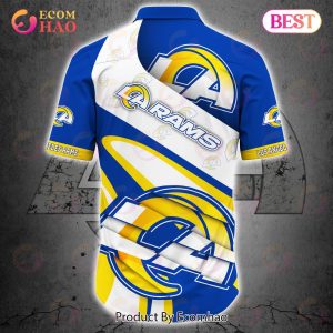 SALE NFL Los Angeles Rams Button Up Shirt Short Sleeve Big Logo