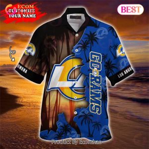 SALE NFL Los Angeles Rams Hawaiian Shirt Customize Your Name