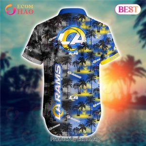 SALE NFL Los Angeles Rams Hawaiian Shirt Palm Tree Pattern