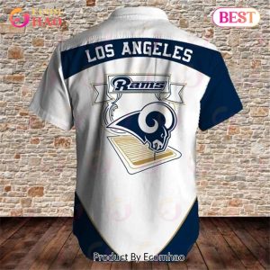 SALE NFL Los Angeles Rams Hawaiian Shirt Fireball Button Short Sleeve