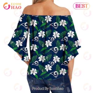 SALE NFL Los Angeles Rams Women’s Shirt Floral Printed Strapless Short Sleeve