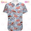 SALE NFL Men’s Denver Broncos Hawaiian Shirt Fireball Button Short Sleeve