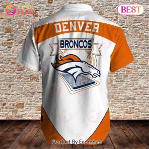SALE NFL Men’s Denver Broncos Hawaiian Shirt Fireball Button Short Sleeve