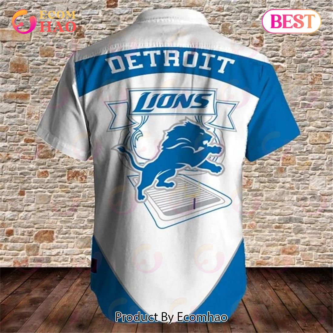 SALE NFL Men's Detroit Lions Hawaiian Shirt Fireball Button Short Sleeve -  Ecomhao Store