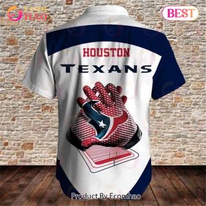SALE NFL Men’s Houston Texans Hawaiian Shirt Fireball Button Short Sleeve