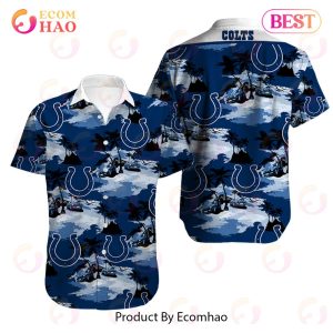 SALE NFL Men’s Indianapolis Colts Hawaiian Shirt Tropical