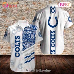 SALE NFL Men’s Indianapolis Colts Hawaiian Shirt Button Up