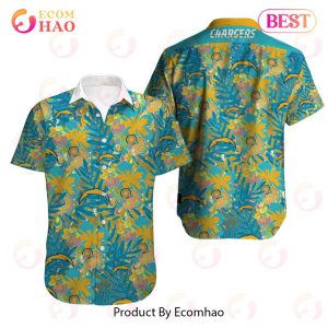 SALE NFL Men’s Los Angeles Chargers Hawaiian Shirt Tropical