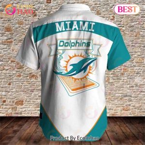 SALE NFL Men’s Miami Dolphins Hawaiian Shirt Fireball Button Short Sleeve