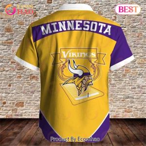 SALE NFL Men’s Minnesota Vikings Hawaiian Shirt Fireball Button Short Sleeve