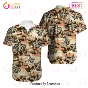 SALE NFL Men’s New Orleans Saints Hawaiian Shirt Tropical