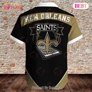 SALE NFL Men’s New Orleans Saints Hawaiian Shirt Fireball Button Short Sleeve