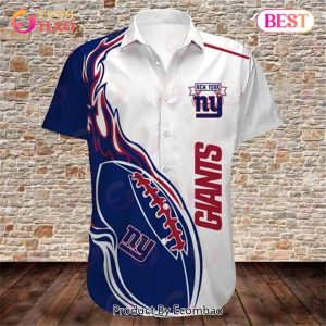SALE NFL Men’s New York Giants Hawaiian Shirt Fireball Button Short Sleeve SALE NFL Men’s New York Giants Hawaiian Shirt Fireball Button Short Sleeve