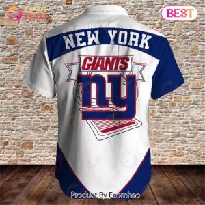 SALE NFL Men’s New York Giants Hawaiian Shirt Fireball Button Short Sleeve