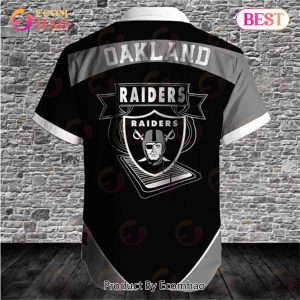 SALE NFL Men’s Oakland Raiders Hawaiian Shirt Fireball Button Short Sleeve