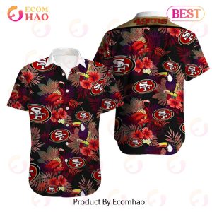 SALE NFL Men’s San Francisco 49ers Hawaiian Shirt Tropical