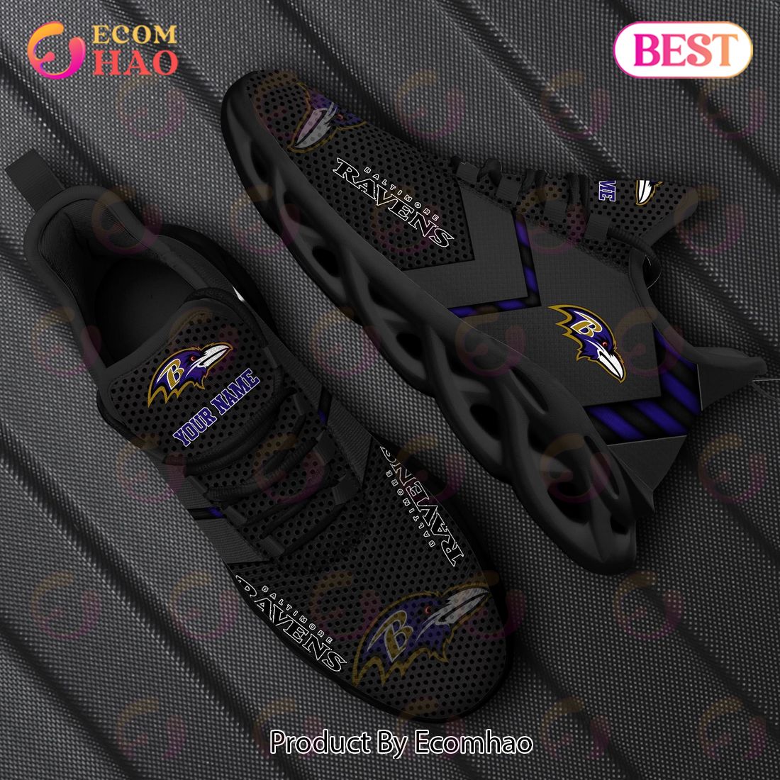 NFL Baltimore Ravens Clunky Sneakers Custom Your Name Gifts For Fan