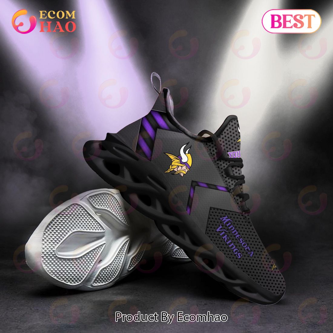 NFL Minnesota Vikings Clunky Sneakers Custom Your Name Gifts For Fan