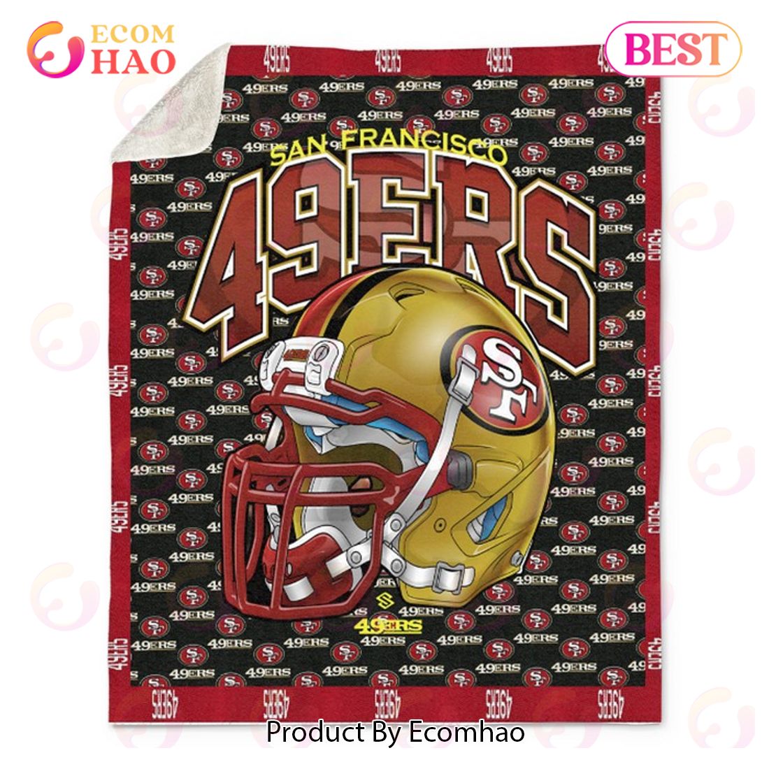 San Francisco 49ers Quilt, Fleece Blanket, Sherpa Fleece Blanket