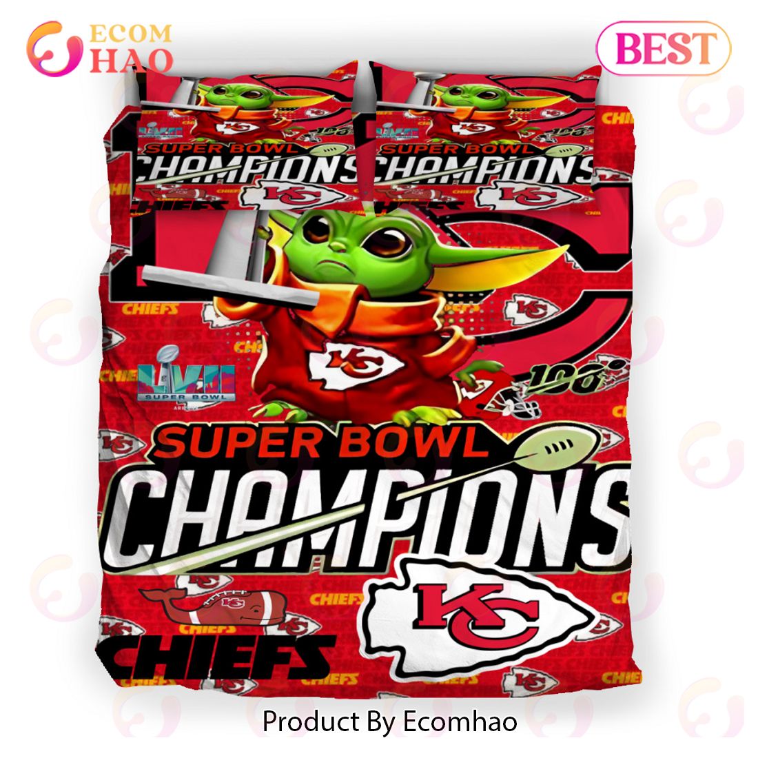 Super Bowl Champions Kansas City Chiefs Yoda Bedding Set