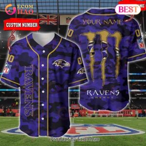 NFL Baltimore Ravens Baseball Jersey Camo Shirt Perfect Gift