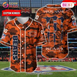 NFL Chicago Bears Baseball Jersey Camo Shirt Perfect Gift