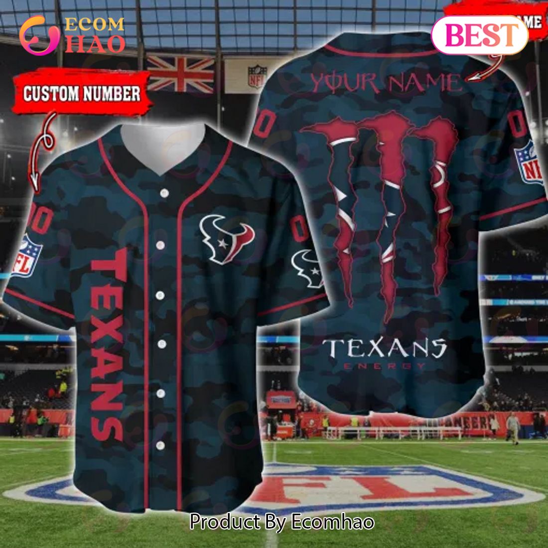 NFL Las Vegas Raiders Baseball Jersey Camo Shirt Perfect Gift