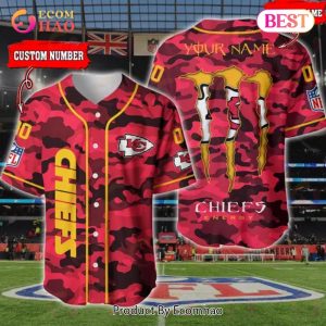 NFL Kansas City Chiefs Baseball Jersey Camo Shirt Perfect Gift