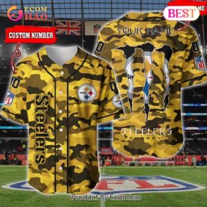 NFL Pittsburgh Steelers Baseball Jersey Camo Shirt Perfect Gift
