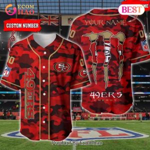 NFL San Francisco 49ers Baseball Jersey Camo Shirt Perfect Gift