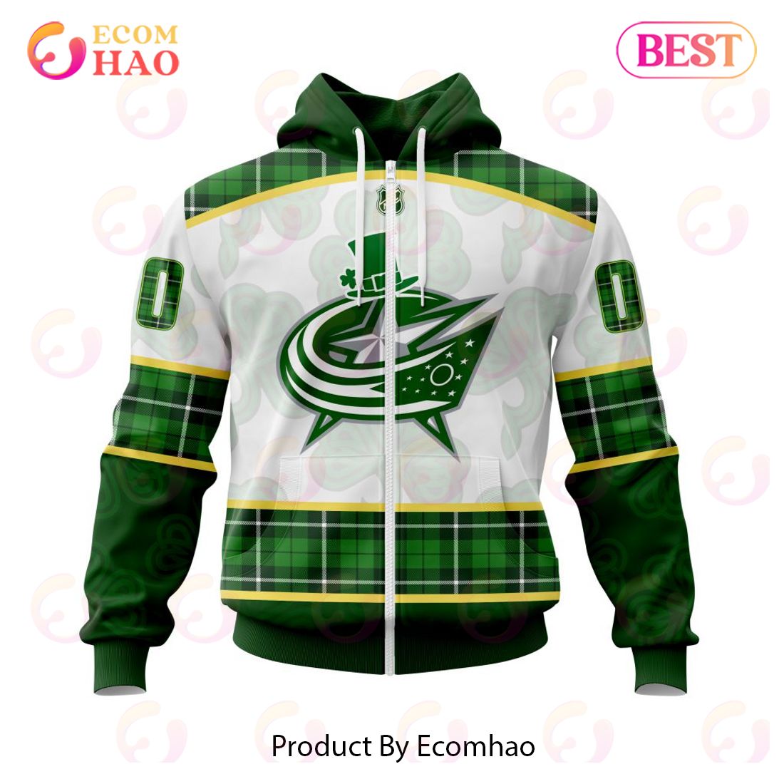 Personalized NHL Columbus Blue Jackets St.Patrick Days Concepts 3D Hoodie