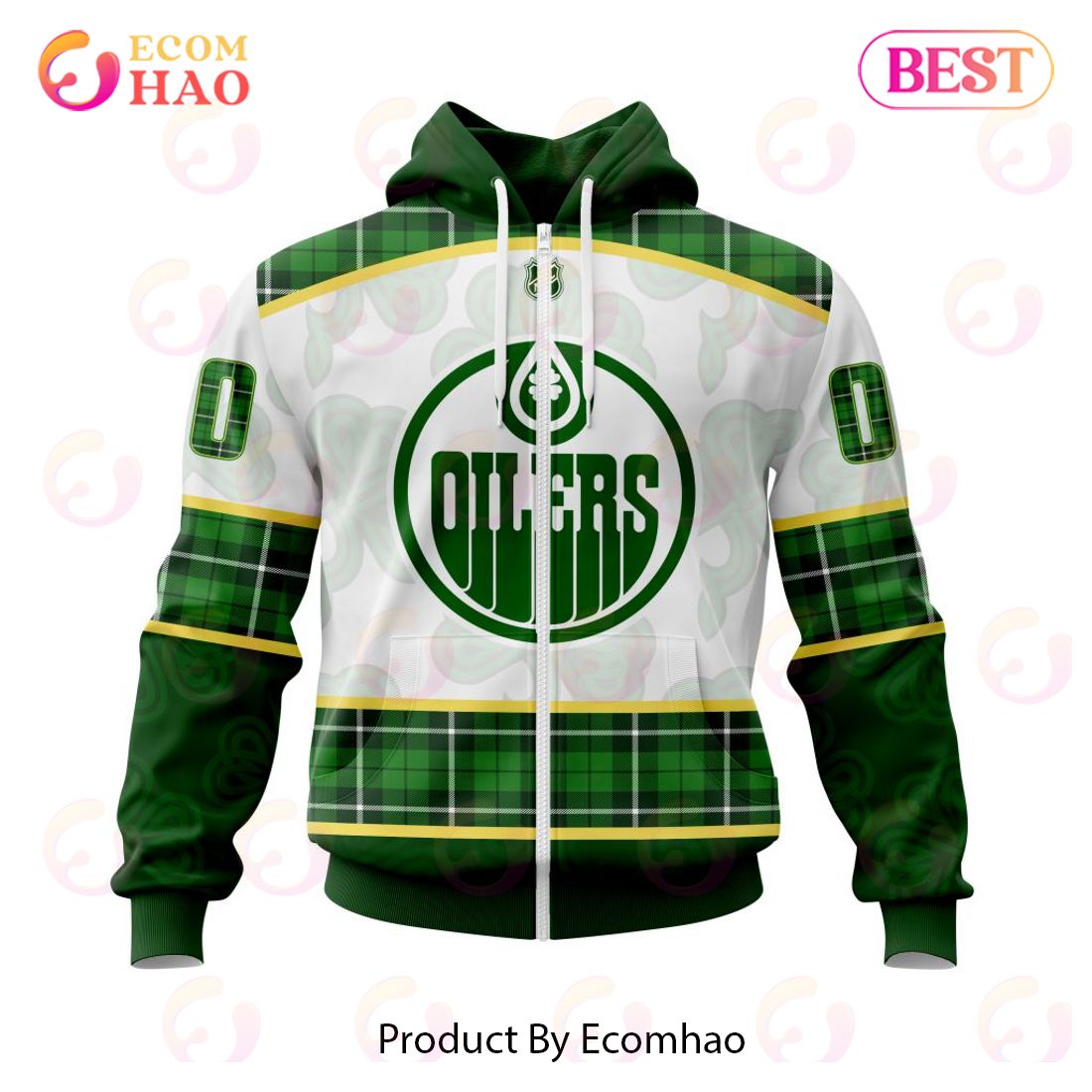 Personalized NHL Edmonton Oilers St.Patrick Days Concepts 3D Hoodie