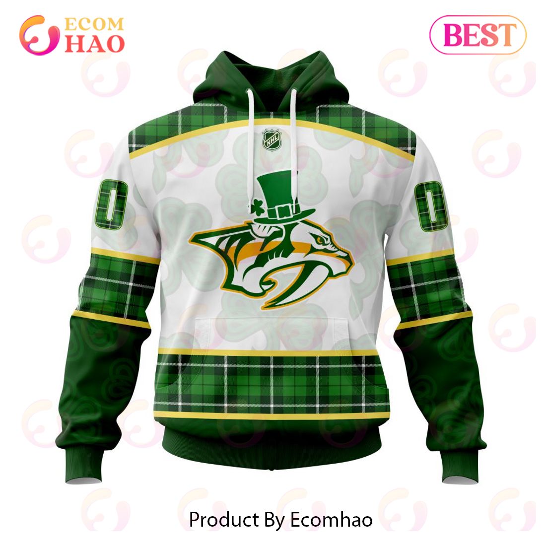 Personalized NHL Nashville Predators St.Patrick Days Concepts 3D Hoodie